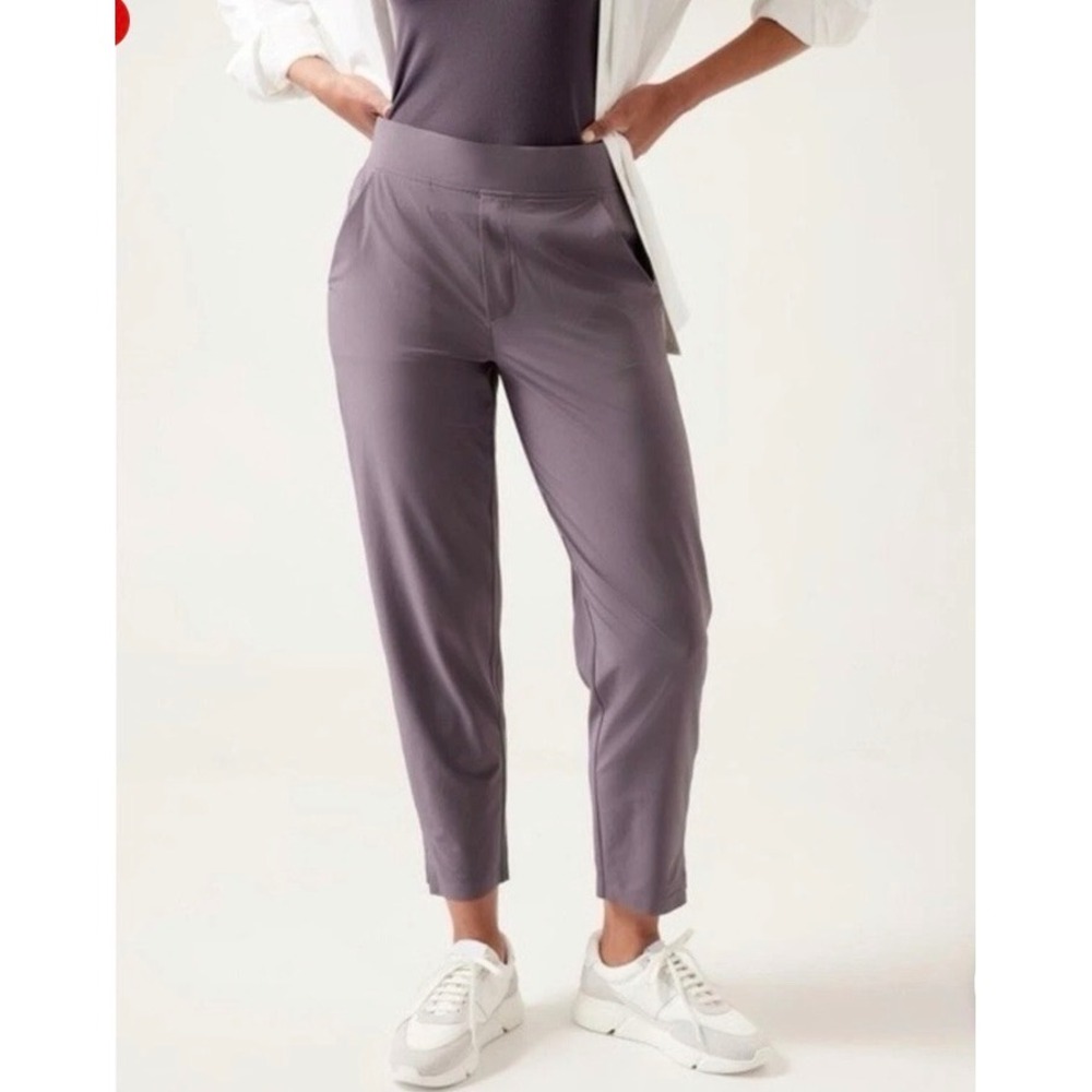 Athleta Brooklyn Mid Rise‎ Ankle Pant 12 Dusty Purple
